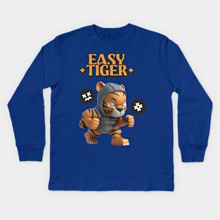 Easy Tiger cartoon character Kids Long Sleeve T-Shirt